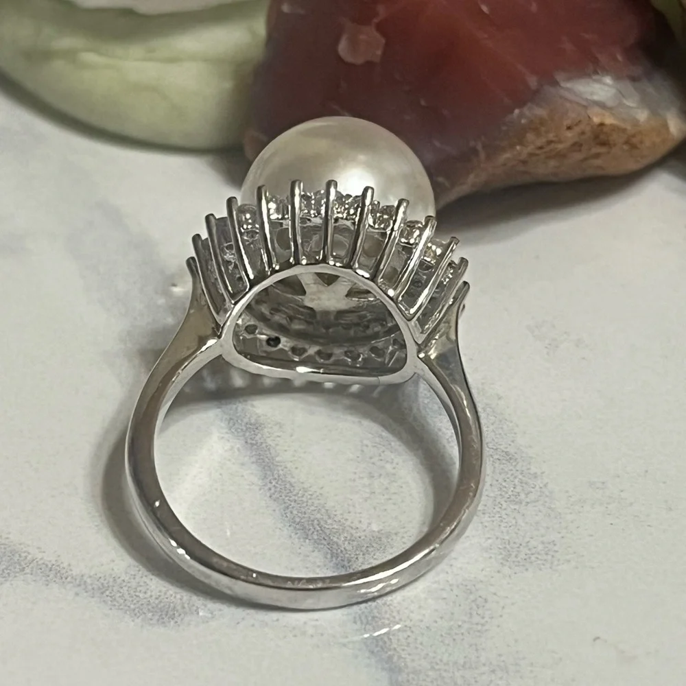 White Pearl Cocktail Ring